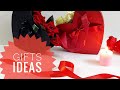 طريقه عمل بوكس ورد /افكار هدايا عيد الحب How to make heart shaped paper box /Diy gift valentines