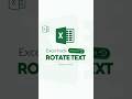 ROTATE TEXT IN EXCEL | EXCEL HACK