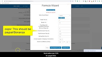 Sku Grid for Bonanza Sellers: How to Set Up Your Bonanza Default Formula in Dollar Amounts