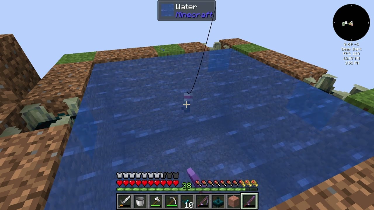 Getting a proper fish pond and a stone generator. | Fishing block?  MINECRAFT | SKYBLOCK | EP03