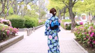 【GOLDJAPAN 大きいサイズ専門店】バラ柄浴衣３点セット　L-11L