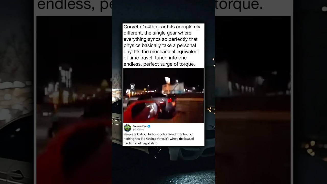 Corvette's 4th gear hits completely different, the single gear where everything syncs so perfectly