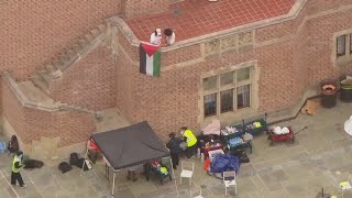 Barricades erected at UCLA building