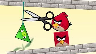 Angry Birds Pigs Out - MAD ANGRY BIRDS CUT ROPE AND KICK BAD PIGGIES!!