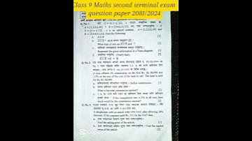 NEW 2081 Class 9 Maths Second Terminal Exam Question Paper LEAKED?