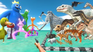 FPS Avatar Rescues Dinosaurs and Animals and Fights Rainbow Friends - Animal Revolt Battle Simulator