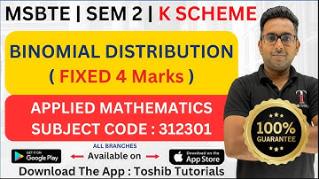 Binomial Distribution | Probability Distribution Diploma M2 | Applied Mathematics 2nd Sem Diploma |
