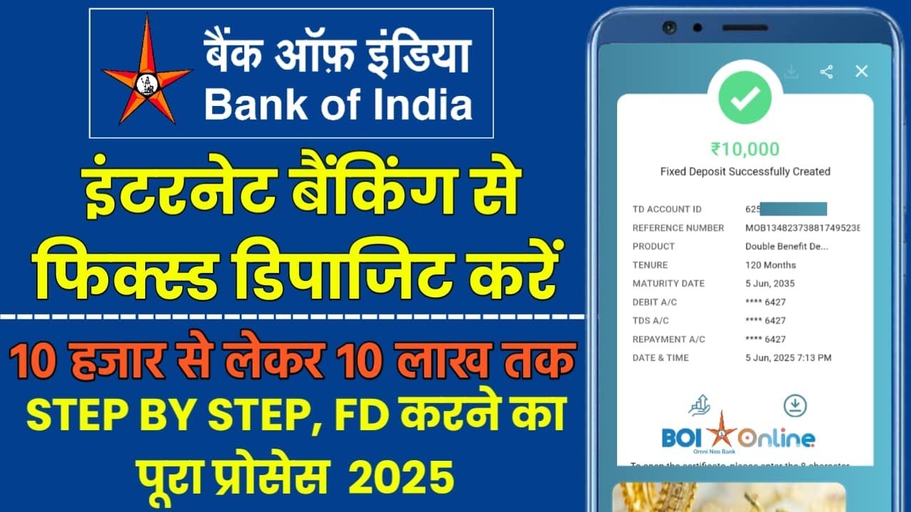 How to Create Online Fixed Deposit in Bank of India Through Internet ...
