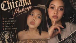 Chicana Soft Glam Make-up Look ✨🤎#makeup#softglam#viral#trending#viralvideo#beautiful#chicana#blowup screenshot 3