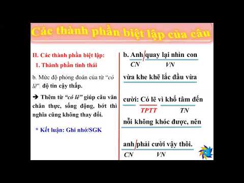 Ngữ Văn 9. Các thành phần biệt lập