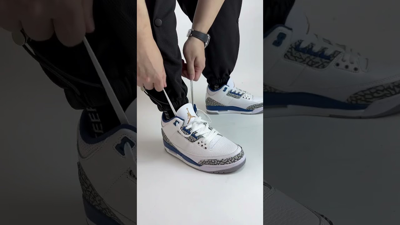 Jordan 3 Retro White and True Blue.