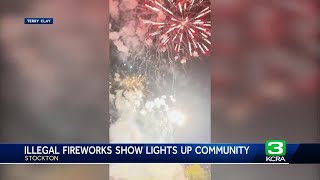 Illegal fireworks show lights up sky in Stockton neighborhood