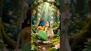 Cute Tricolour Radha Krishna Came Alive In The Forest And Swing Along💖🌺🙏💕@bloominghandsalive