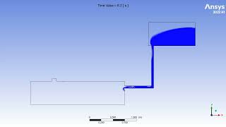 CFD, Emptying the upper tank into the lower tank, ANSYS Fluent, VOF