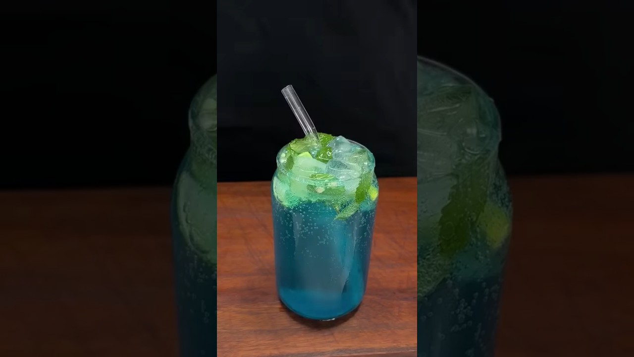 Refreshing Blue Lagoon Mocktail ASMR 