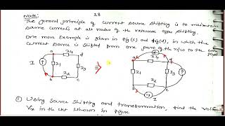 #BEC304  Network Analysis : Problems on source shifting technique