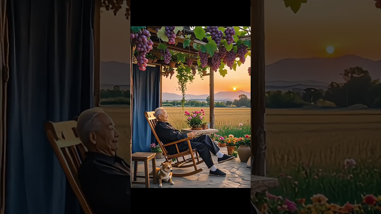 Evening Peace on the Veranda | Serene Village Sunset 