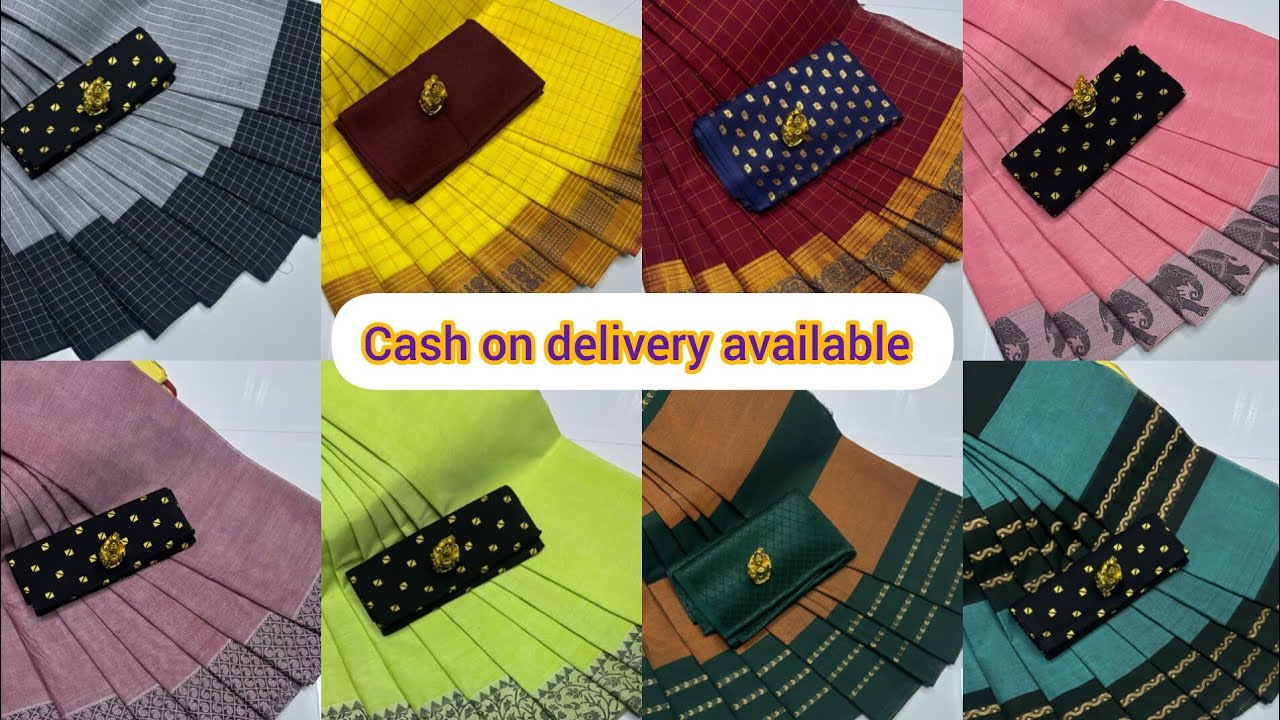 🍂🦚Premium 🥰 quality 💥 pure Chettinad checked🌹 cotton saree 🌼☎️... 8122567417 