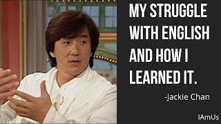 Jackie Chan's struggle with English and how he learned it. #jackiechan #english #funny