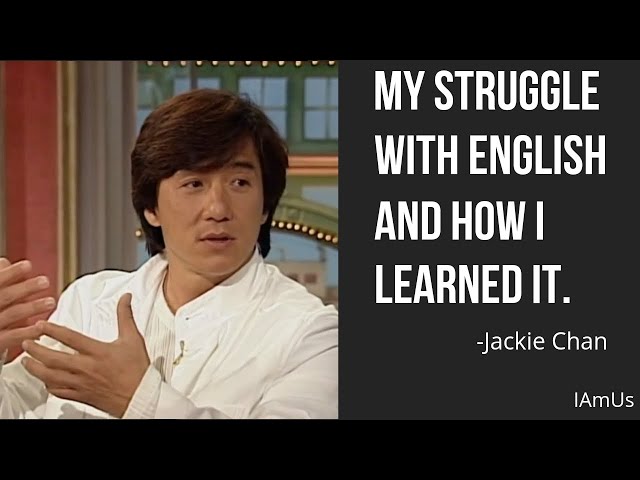 Jackie Chan's struggle with English and how he learned it. #jackiechan #english #funny class=