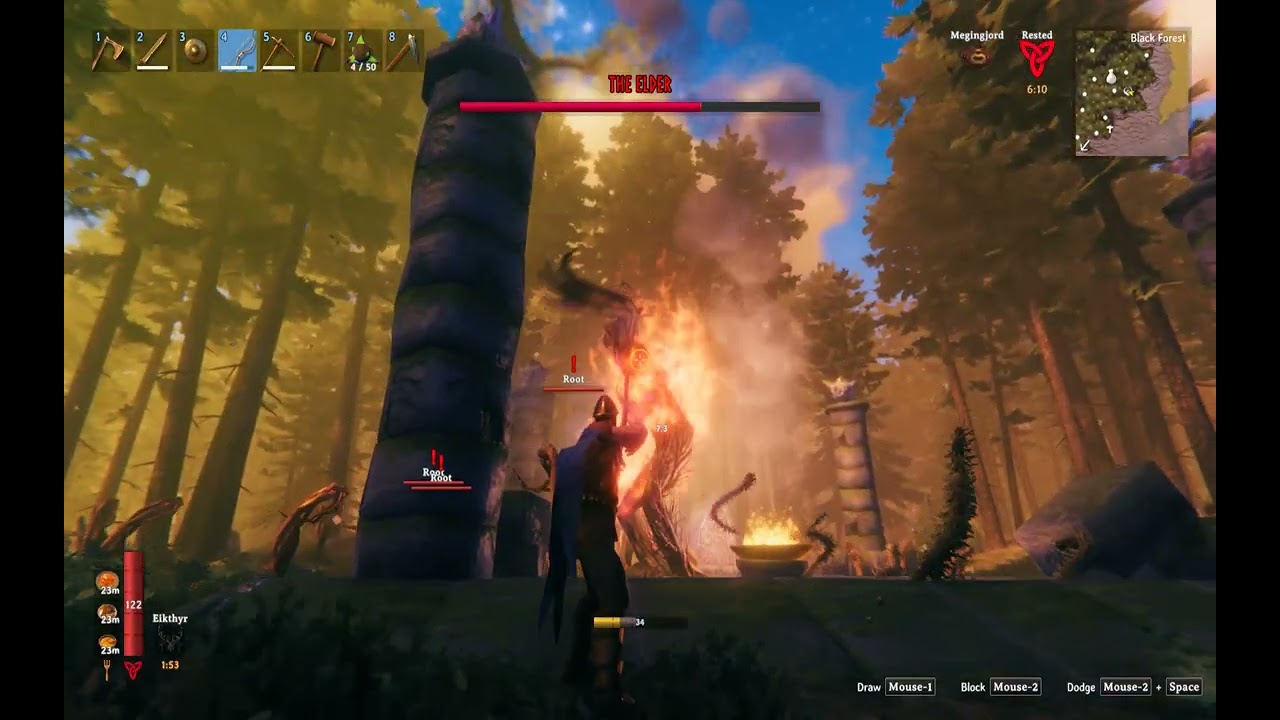 Valheim Elder Boss Fight.