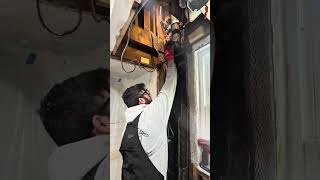 cutting out a cast iron stack #plumbing