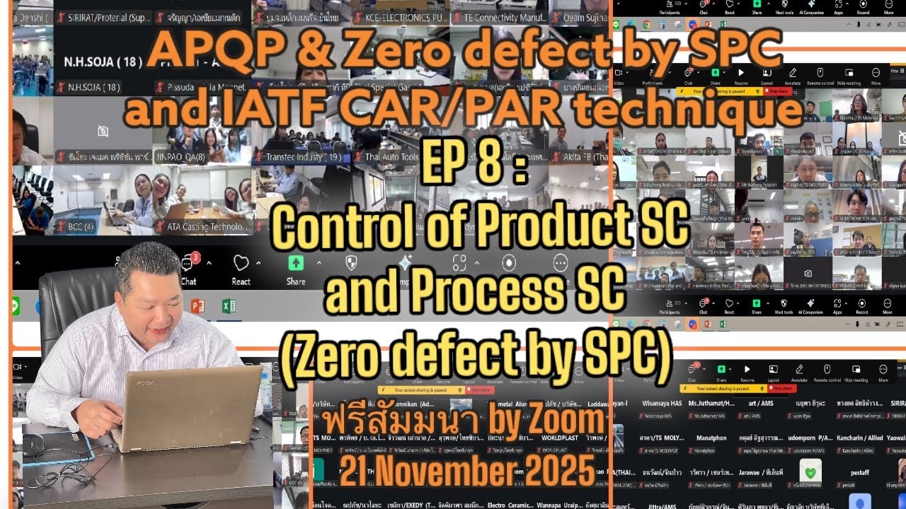 Zero defect by SPC EP 8 : control Product SC and Process SC (Req. 8.3.3.3)