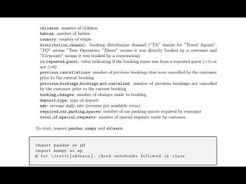 Econ 337 Assignment 1: Hotel Booking Data Analysis Using Machine Learning (Regression, Classific....