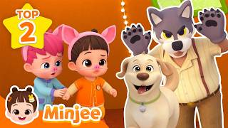 🐶 Look! A Puppy and a Wolf! 🐺 | Knock, Knock! Who's There? | Animal Songs | Minjee Nursery Rhymes