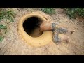 Build the Most Secret Underground Tunnel Swimming Pool by Ancient Skills