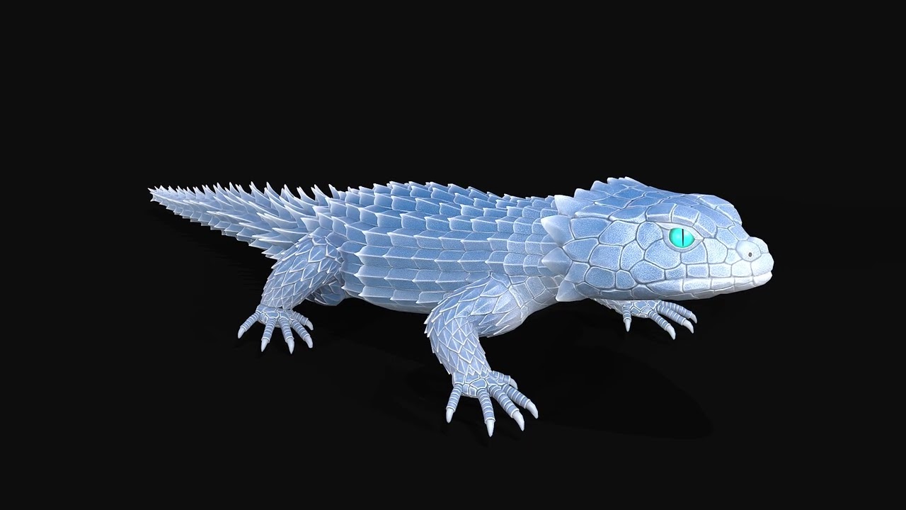 Preview | Ice Armadillo lizard | 3d animation - Idle