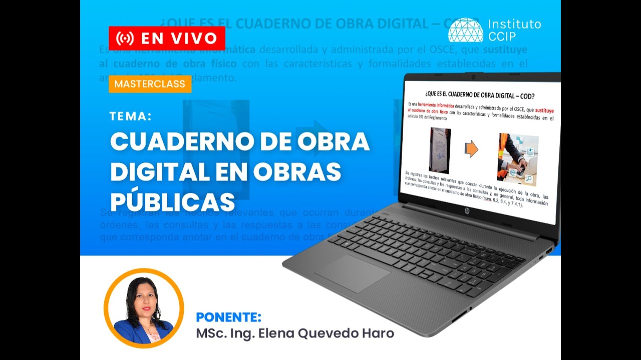 MASTERCLASS - CUADERNO DE OBRA DIGITAL EN OBRAS PUBLICAS