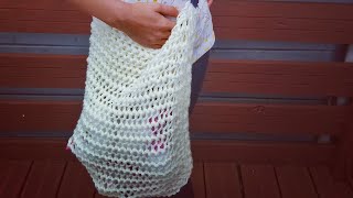 Sac cabas au tricot facile et rapide à faire