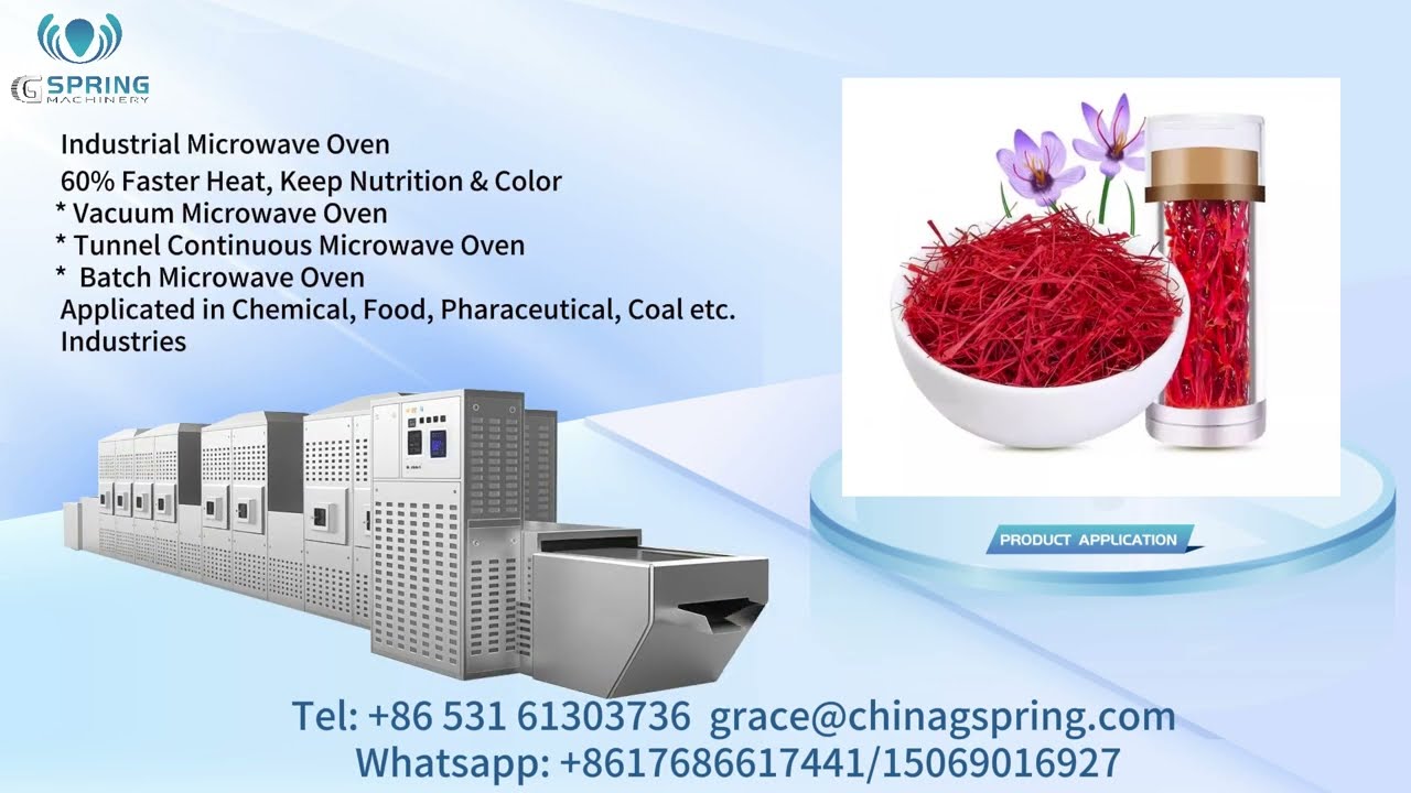 professional supplier industrial microwave dryer for saffron