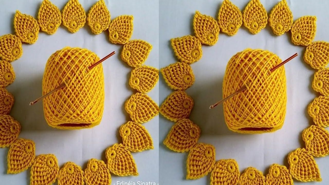 موتيف كروشيه لصدر كروشيه تزيين قنادر الصيف او القطيفة بالكروشيه التونسي motif crochet tunisien