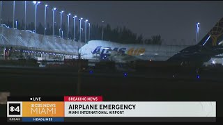 Cargo plane safely lands in Miami International Airport after engine malfunction