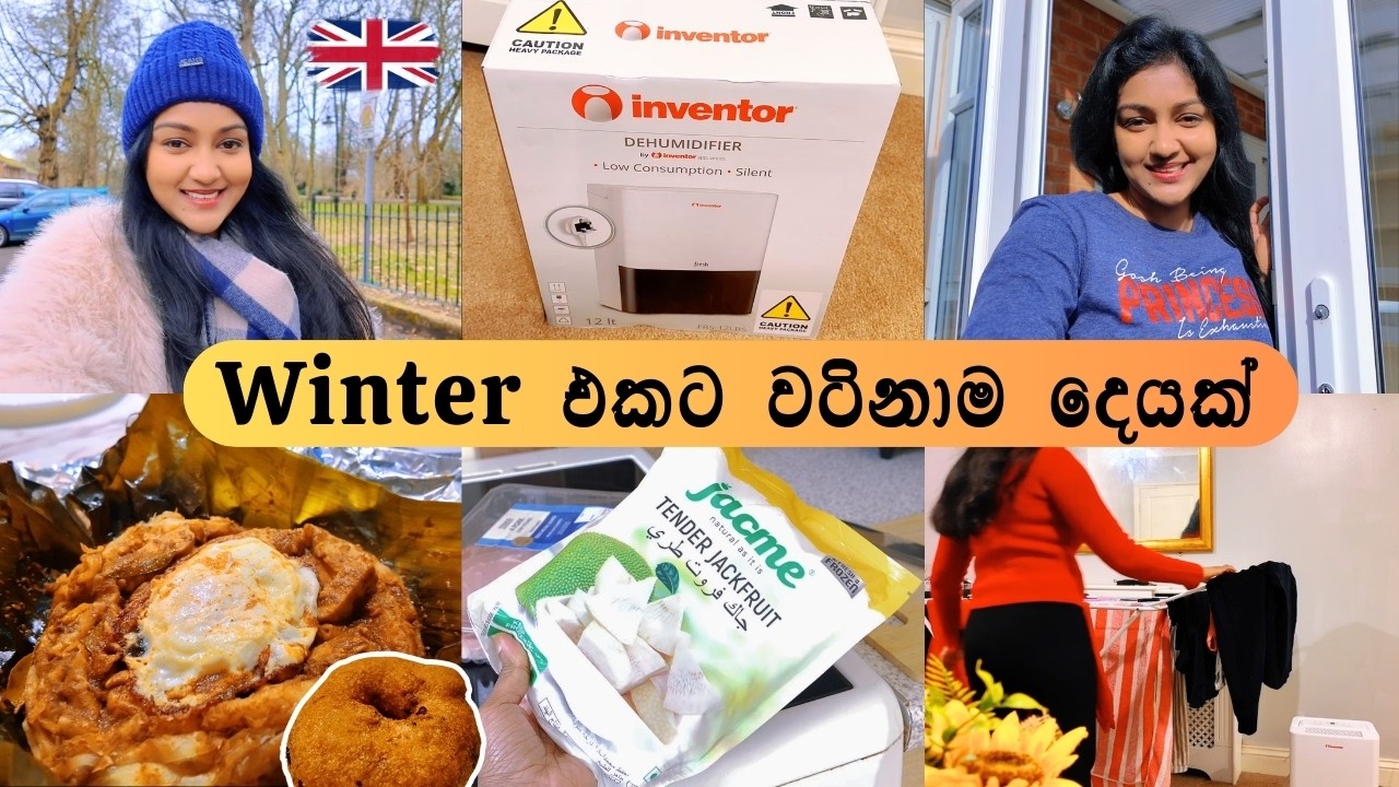 රෙදි වේලන්න කරදරයක් නෑ 😍 Why We Use a Dehumidifier in Winter | Restaurant Experience 🇬🇧 DAY VLOG ✨