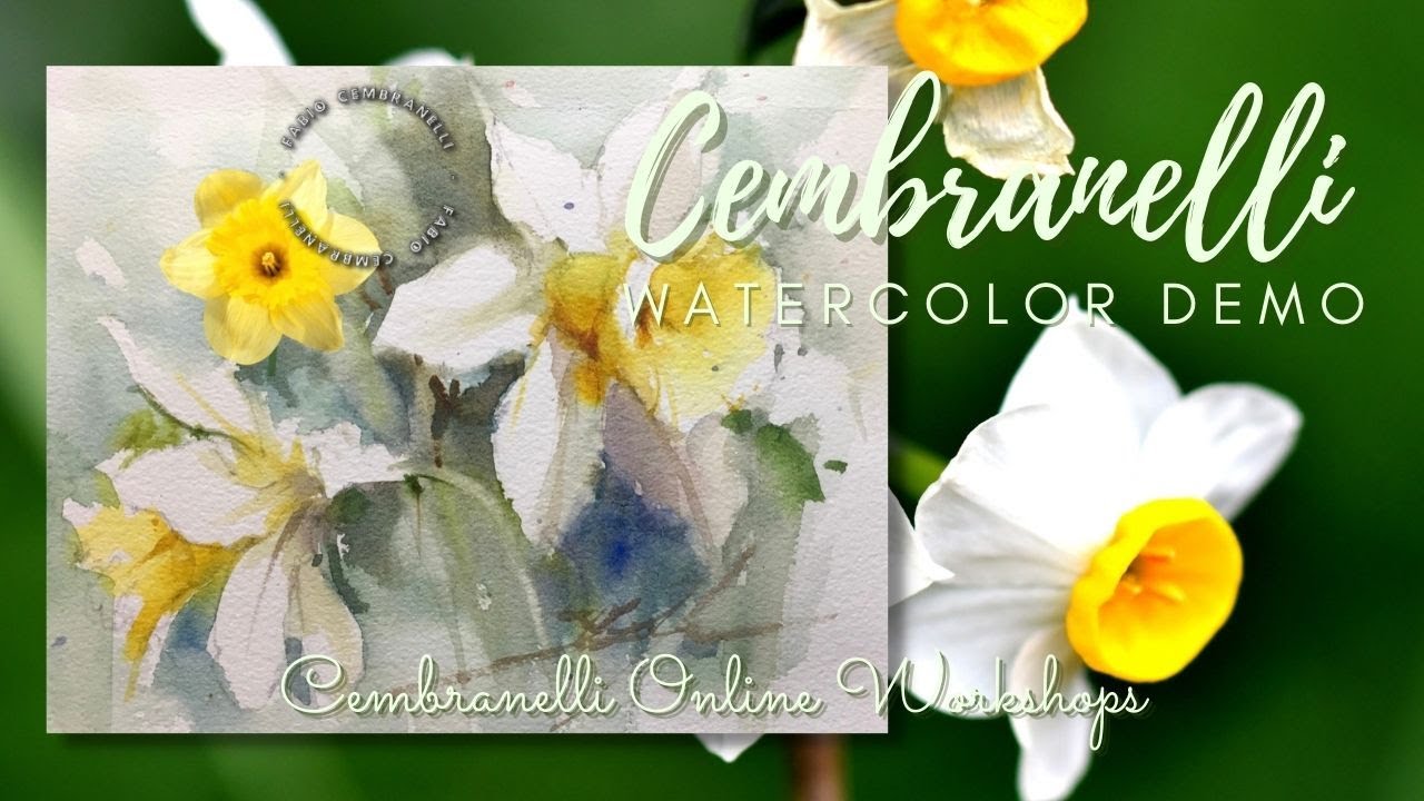 Daffodil, Watercolor/Aquarela - Demo