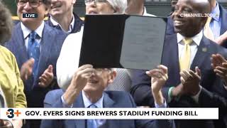 #LIVE: Gov. Evers signs Brewers stadium funding bill