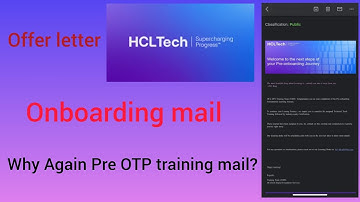 Hcl onboarding mail release date|| hcl mail regarding onboarding Again training#hcl #hclonboarding