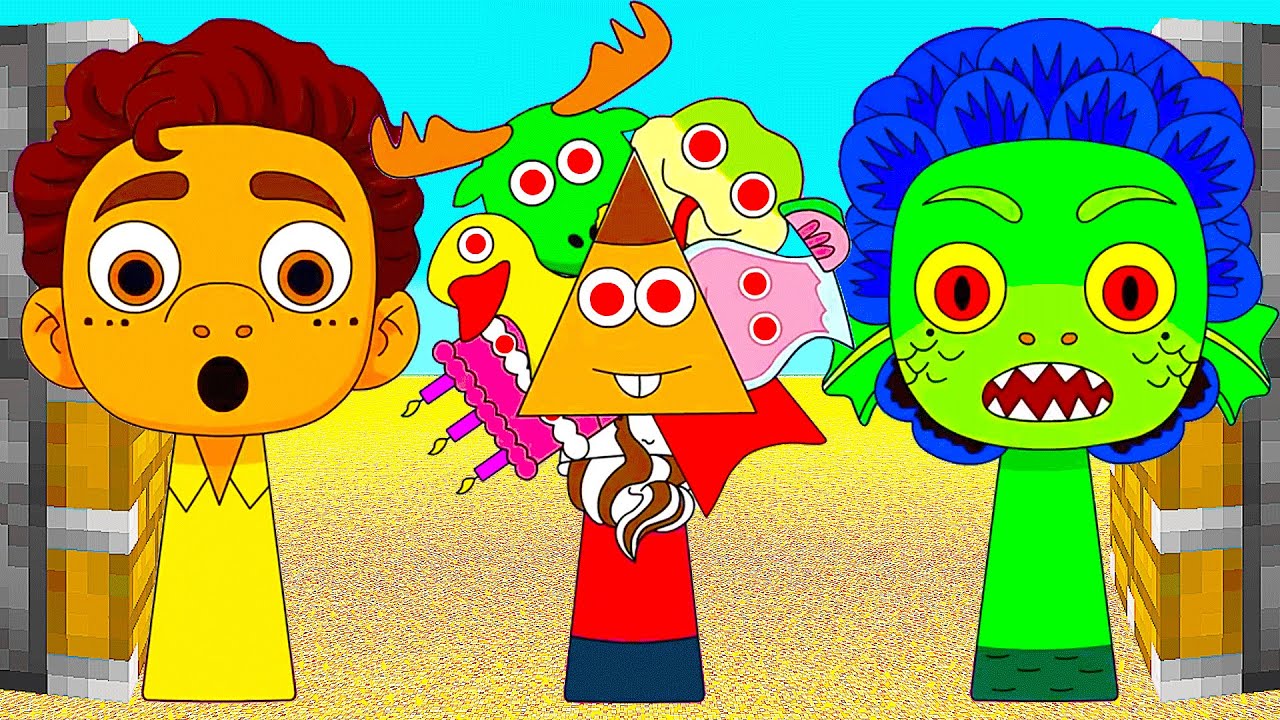 Sprunki OC Luca And Timmy Turner Phase 1 To Phase 4 Combined In Minecraft PE