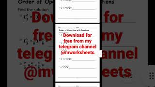 Free math worksheets, order of operation with fractions, word problems