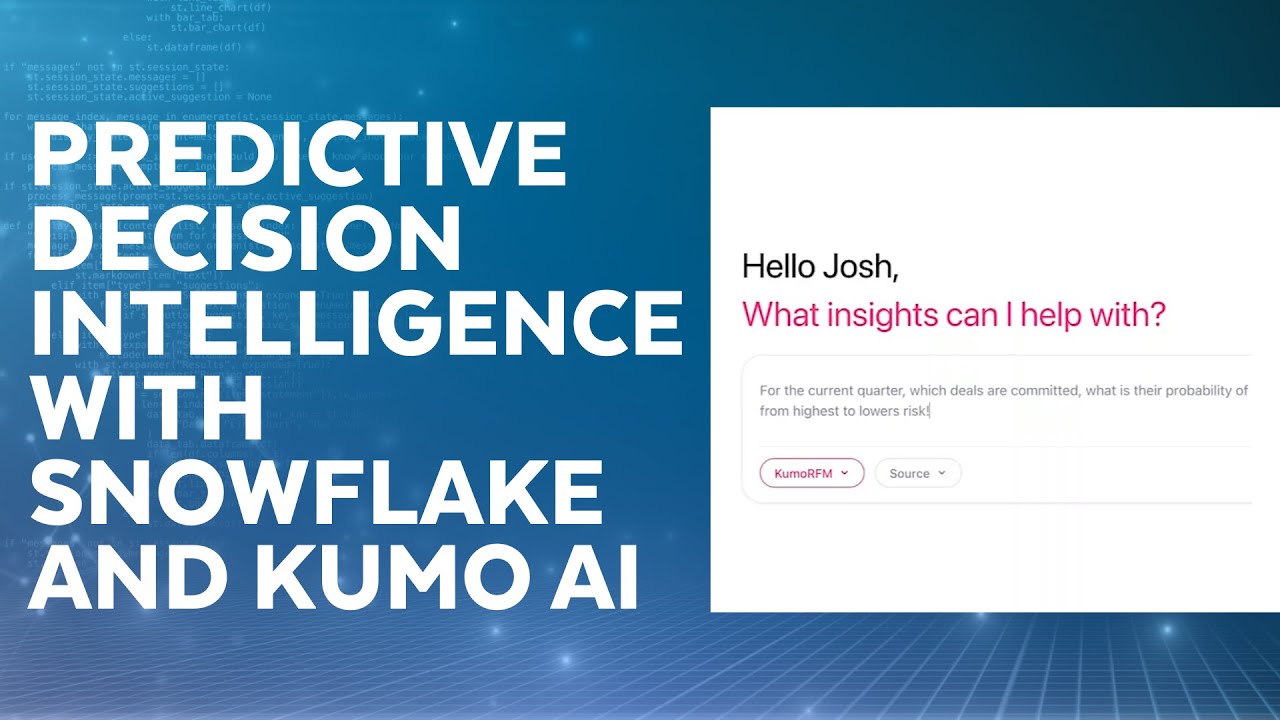 Predictive Decision Intelligence With Cortex Agents And Kumo AI’s Relational Foundation Model
