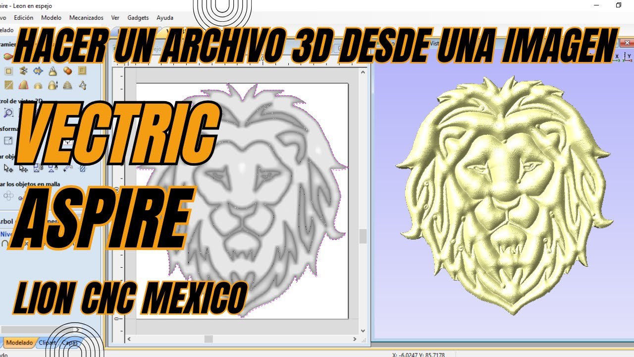 ✅ Tutorial de Vectric Aspire en español, como pasar de una imagen a un modelo 3D 🥇