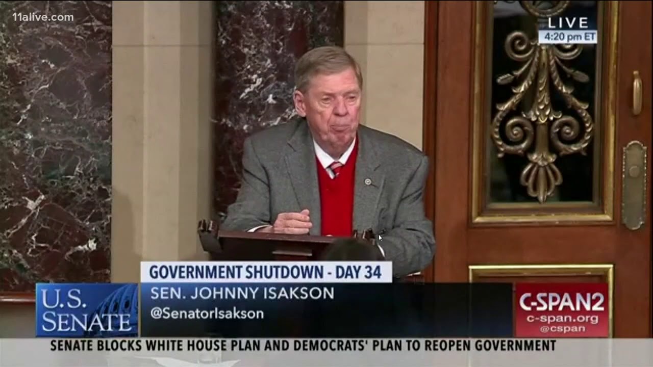 Sen. Isakson breaks party lines on vote to end government shutdown