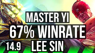 MASTER YI vs LEE SIN (JGL) | 9/1/3, 67% winrate, Legendary | KR Master | 14.9