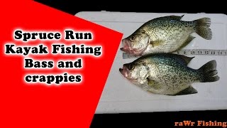 Fishing for Fall Crappies and Bass at Spruce Run Reservoir - Kayak fishing