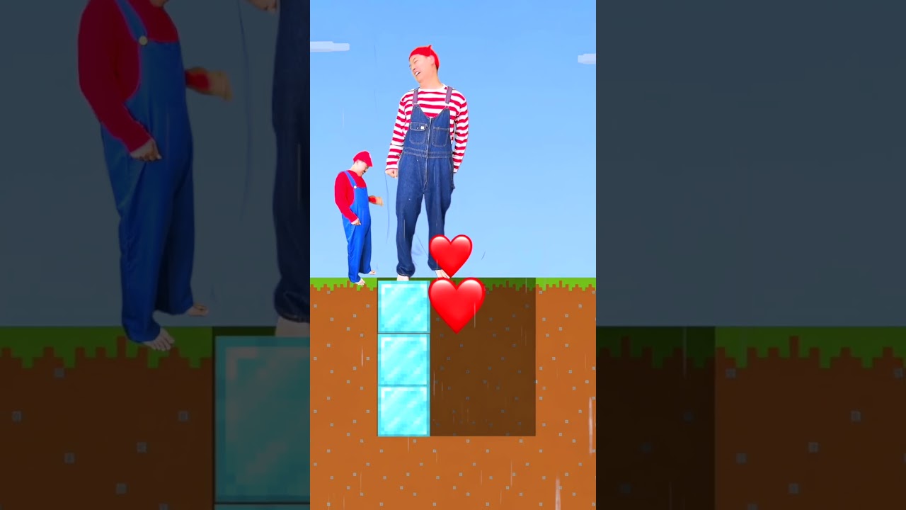 Little Mario Bro Infinitely Could NOT Overcome Super Mario Brothers' Stage #humor #sad #minecraft