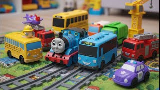 WADIDAW ! Bermain Mobil Truk Panjang, Kereta Thomas, Bus Tayo, Truk Molen dan Exkavator
