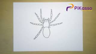 Wolf Spider Easy Drawing Tutorial